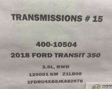 2018 Ford Transit 350 Transmission