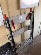 Miter Saw Stand, Folding Chair, Lumber and Sledge Hammer