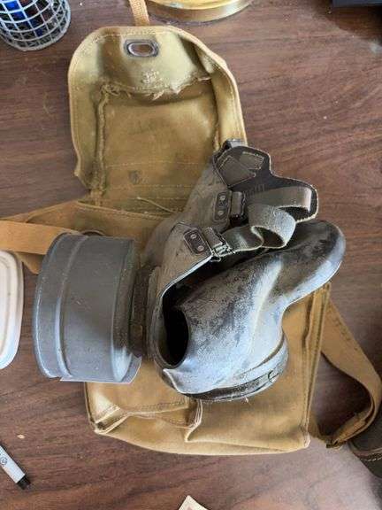 Antique Gas Mask and Binoculars
