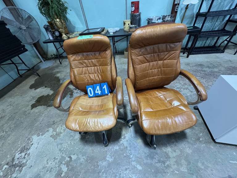 TWO (2) LEATHER OFFICE CHAIRS