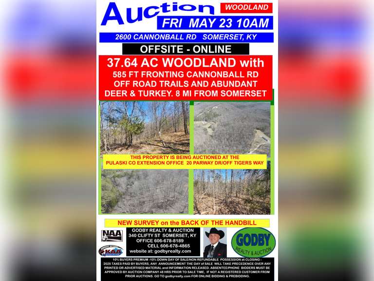 AUCTION 37.64 ACRES WOODLAND