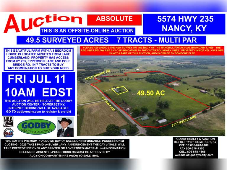 ABSOLUTE AUCTION 49.5 ACRES in TRACTS