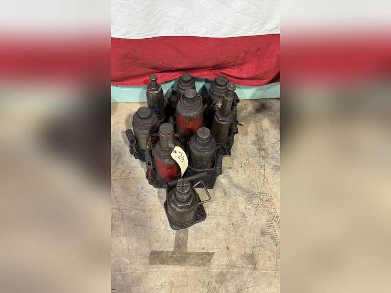 NINE (9) HEAVY BOTTLE JACKS