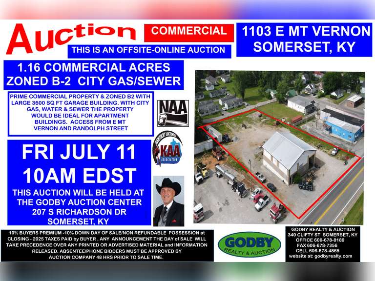 AUCTION 1.16 COMMERCIAL ACRES in TRACTS
