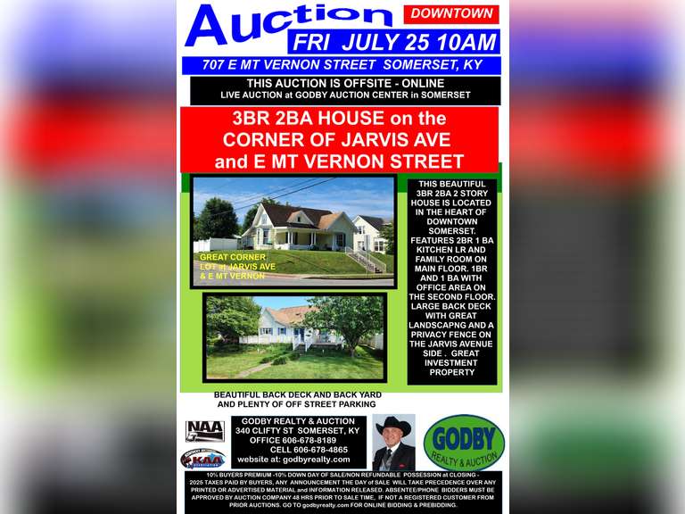 AUCTION HOUSE & LOT Downtown Somerset