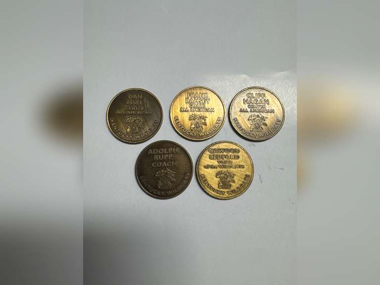 FIVE (5) UK HALL OF FAME INDUCTEE COINS