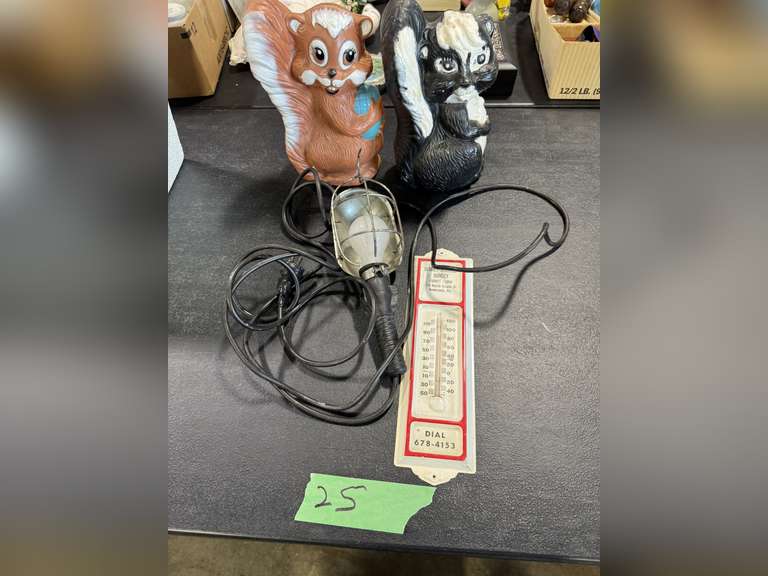 TROUBLE LIGHT, METAL THERMOMETER