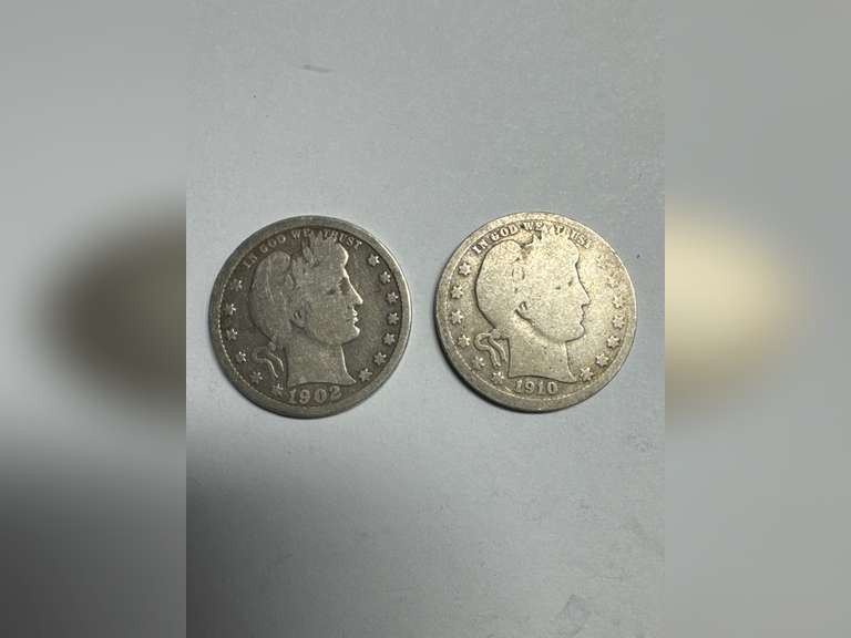 1902, 1910 SILVER BARBER QUARTERS