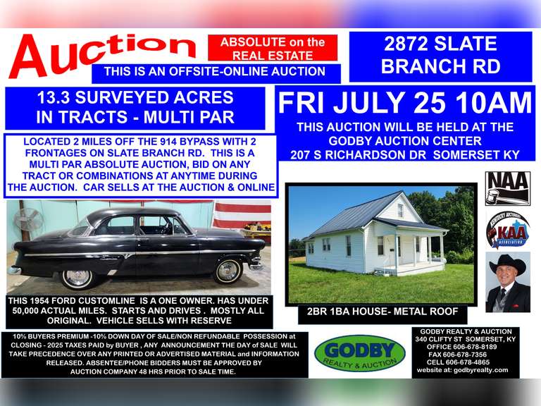 ABSOLUTE AUCTION 13.3 ACRES in TRACTS