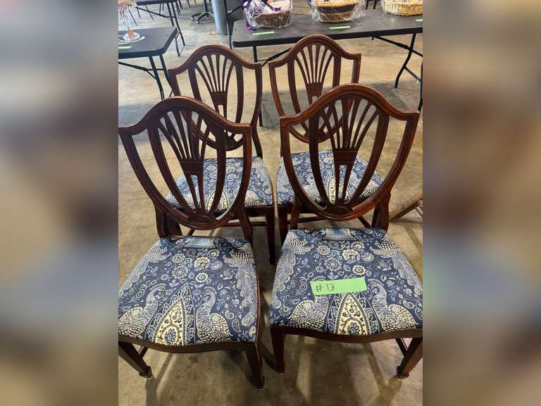 FOUR (4) BLUE CHAIRS [128]