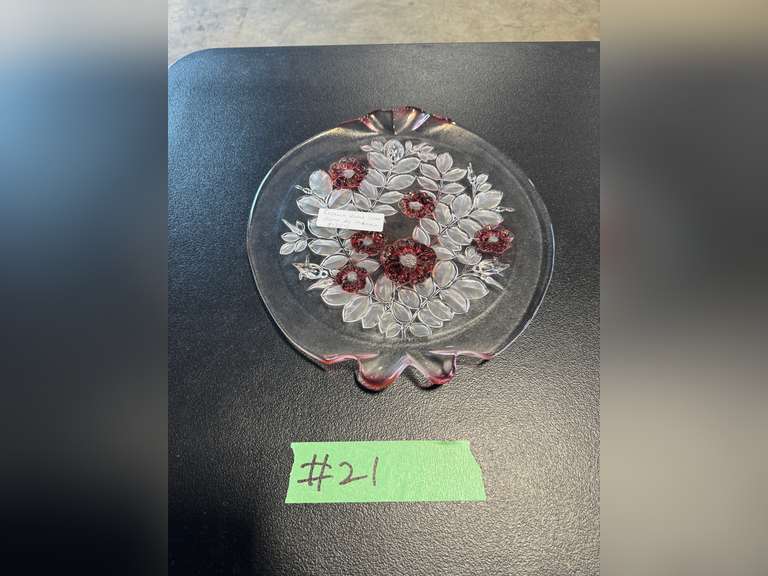 ROSELLA GLASS CAKE PLATE BY MIKASSA