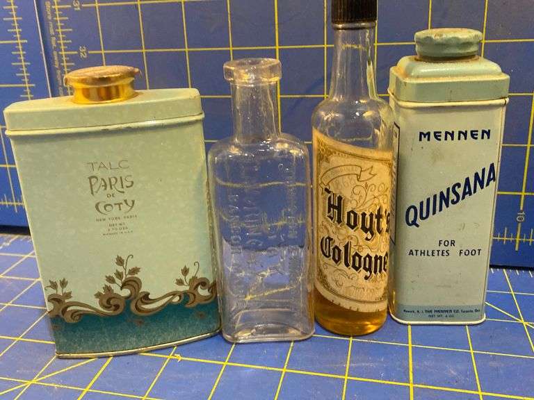 Vintage toiletry advertising containers