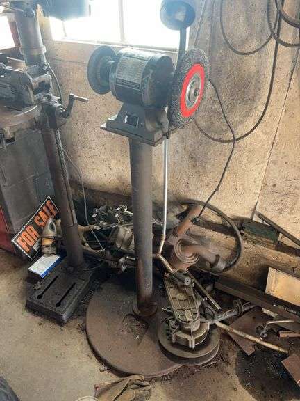 Bench grinder and stand