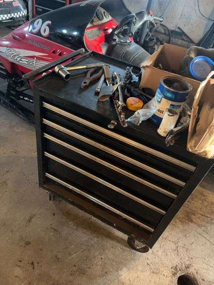 Black tool chest and contents