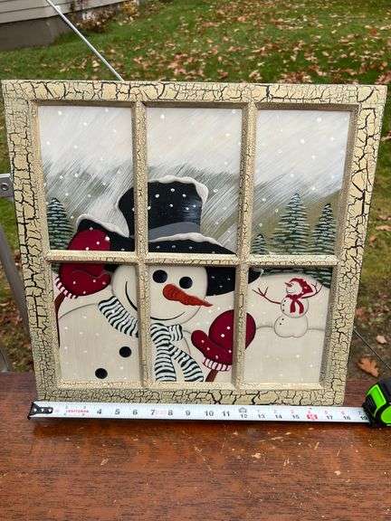 Painted Window Snowman