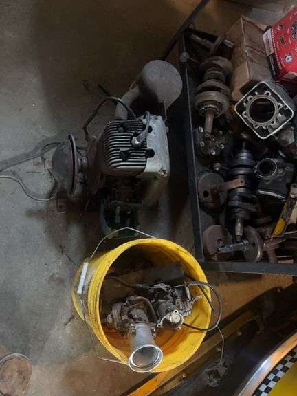 Wheeled work bench and contents of area