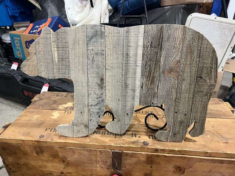 New Wood Bear Cut Out Wall Mount