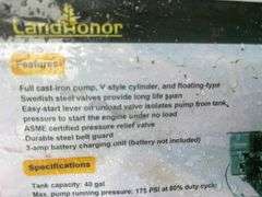 LandHonor 40 Gallon 2-Stage Truck Mounted Air Compressor
