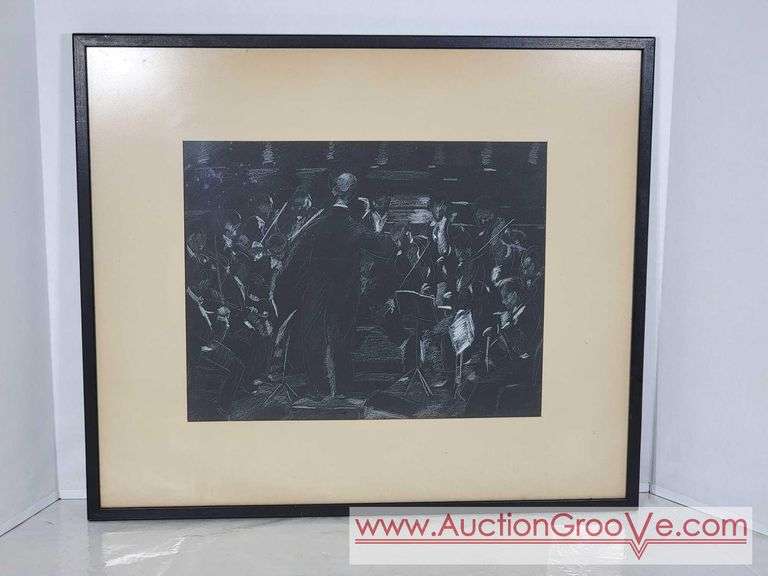 E. Chauser Original Chalk. Meister Conducting Orchistra. 22 x 19. T416
