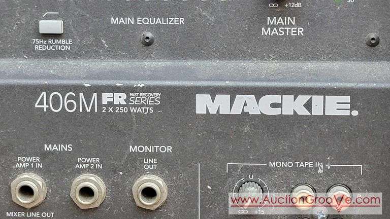 Mackie 406MFR series Amplifier power head. Powers up and some sound coming from a speaker but do not have reliable equipment and accessories to test it. T416