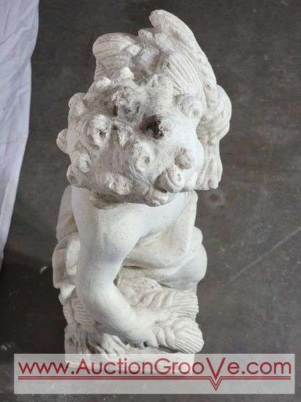 Four Seasons Cherub Garden Statue. 7 x 24. Two others in lots #47 and 292. FR7F