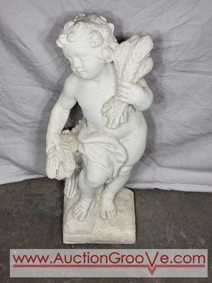 Four Seasons Cherub Garden Statue. 7 x 24. Two others in lots #47 and 292. FR7F