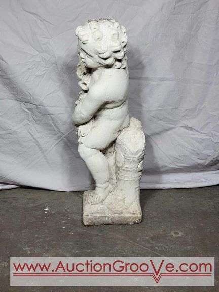 Four Seasons Cherub Garden Statue. 7 x 24. Two others in lots #291 and 47. FR7F
