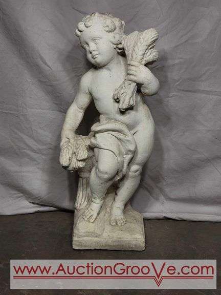 Four Seasons Cherub Garden Statue. 7 x 24. Two others in lots #47 and 292. FR7F