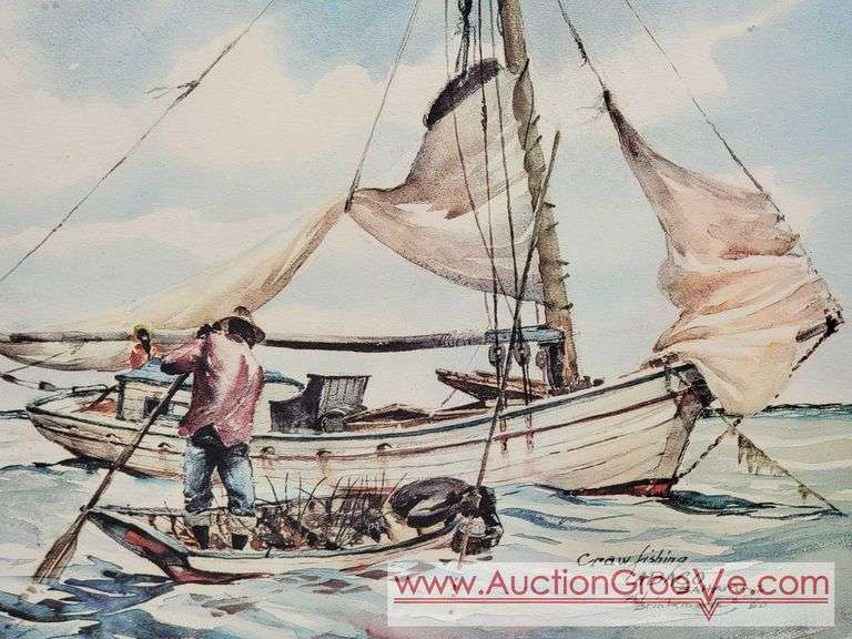 Craw Fishing. ABACO Bahamas. Phil Brinkman. Print. 20 x 17.5. AB2