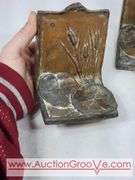 McClelland Barclay Art Nouveau Lily Pad Cast Bookends. 3.5 x 3. 4.5. T416