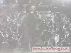 E. Chauser Original Chalk. Meister Conducting Orchistra. 22 x 19. T416