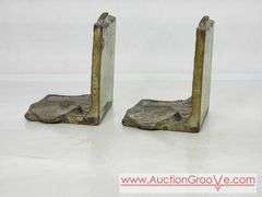McClelland Barclay Art Nouveau Lily Pad Cast Bookends. 3.5 x 3. 4.5. T416