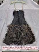 Vintage Ostrich Feather Dress with Photo of it in Action. Seems to be intact. Appears to be a size Small/Medium. CB
