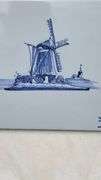 Westraven Porcelain Tile with Windmill Scene from Holland. Measures 5 3/16 Square. B