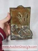 McClelland Barclay Art Nouveau Lily Pad Cast Bookends. 3.5 x 3. 4.5. T416