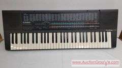 CASIO 465 Sound Tone Bank Electronic Keyboard. Plugged it in, tested many of the features and it seems to function properly. I wiped off the last 4 keys with a damp rag and they cleaned up nicely. Inc