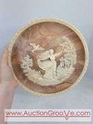 5 - INCOLAY Stone Cameo Plates. Anthony & Cleopatra, She Was a Phantom of Delight, To a Skylark, The Taj Mahal Lovers, and My Heart Leaps Up When I Behold.      10". FR4