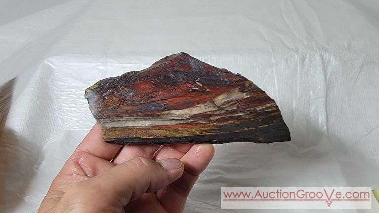 BINGHAMITE stated on note found with this unpolished slab. Photograph wet and dry. Weight is 130 grams. B1