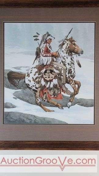 "Guardian Spirits" by American artist Bev Doolittle. Signed and numbered limited edition print 2205/13238. Frame measures 29.25 " w x 32.25" h. COMPANION PIECE to LOT 14. Reserve only $170. U