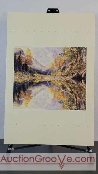 "Wilderness! Wilderness?" Print by American artist Bev Doolittle. The print was released in 1993 by Greenwich Workshop. Includes sleeve. See photos for details. 20" w x 30" h. D