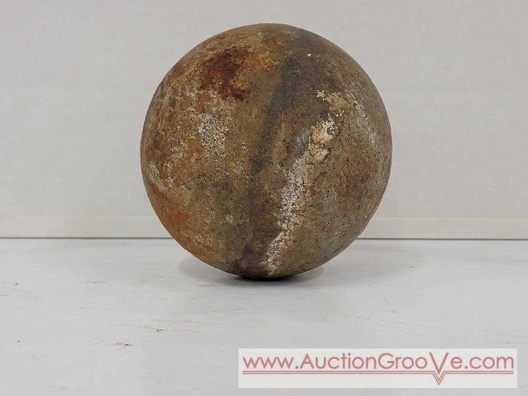 Military Cannon Ball (?) 9 lb 8 oz. 4" Diameter. A3