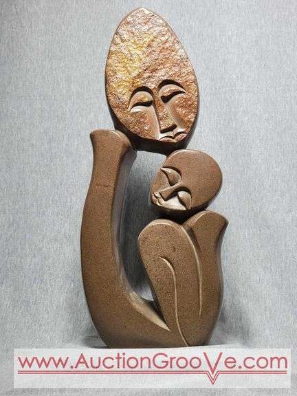 SOLD Shona Parent and Child. 16 x 7 x 2. B2
