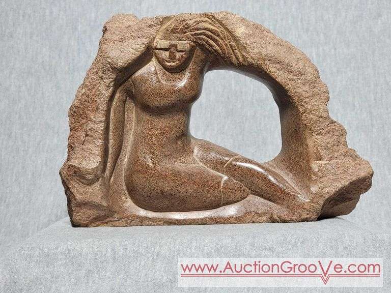 SOLD Shona Carving of a Woman. Signed H. KING. 5.5 x 8 x 2.5. Subject to prior sale. We will try to mark it immediately if sold. Call or text your inquiry between 8 AM & 6 PM. (608) 792-2437 B1
