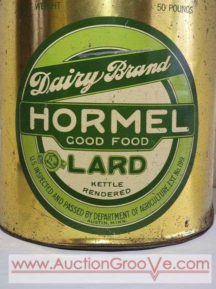 Dairy Brand Hormel Lard Kettle Rendered 50 Lb Can. 12 x 14.5. XSJ