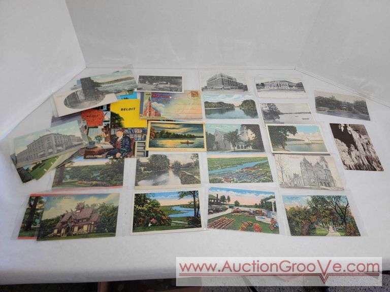 30+ Vintage and Antique Wisconsin Postcards. 1903 was the earliest I noticed. Beloit, Eau Claire, Delevan, Chippewa Falls Darien, Little Norway Blue Mounds and more. XCS
