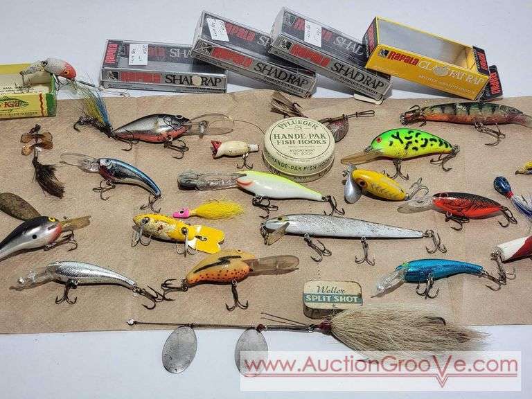 Fishing Lures. Plus 4 empty Rapala boxes. XCS