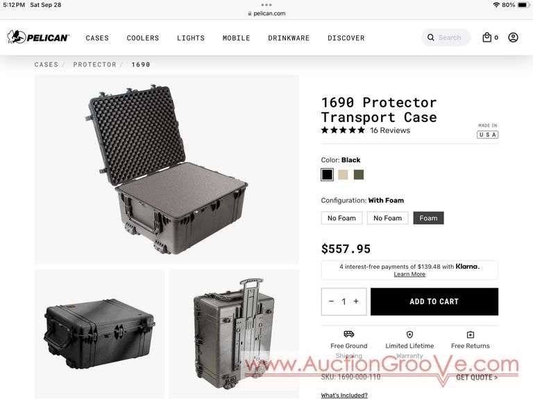 PELICAN PROTECTOR CASE - Model 1690. NEVER USED ~ No Reserve