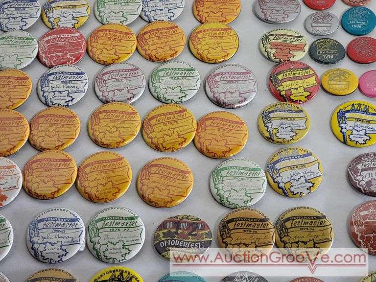 Oktoberfest 42 FestMaster Buttons and 10 Riverfest Commodore Buttons. XCS