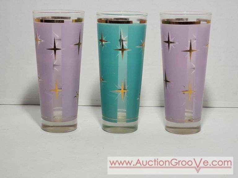 Bartlett Collins Atomic Star Drinking Glasses. XSJ