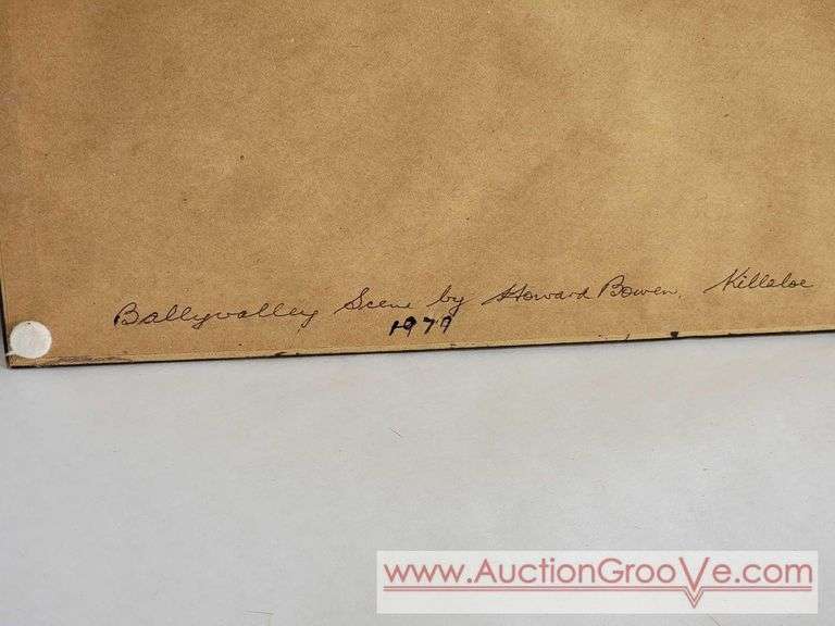 Original HOWARD BOWEN Water Color. Photos show in pen on back, "Ballyvally scene by Howard Bowen, Killaoe." (Ballyvalley is in the Electoral Division of Killaloe, in Civil Parish of Killaloe, in the B
